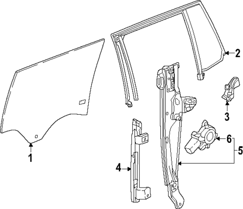 Glass - Rear Door for 2025 GMC Terrain #0