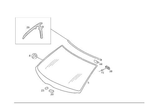 Windshield for 1998 Mercedes-Benz E430 #0
