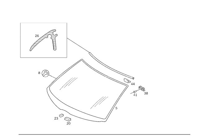 2106700401 - Windows: Windshield for Mercedes-Benz Image image