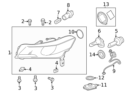 Headlamp Components for 2012 Acura TL #0