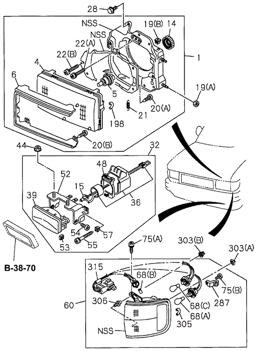 Headlight for 1997 Acura SLX #0