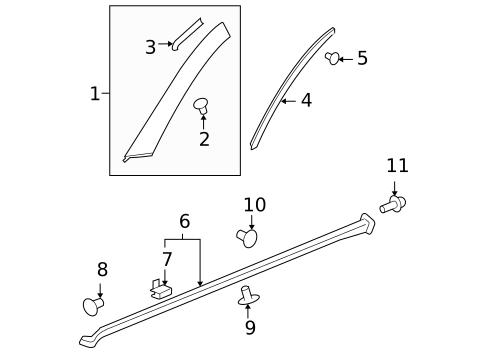 Exterior Trim - Pillars for 2009 Pontiac G6 #0
