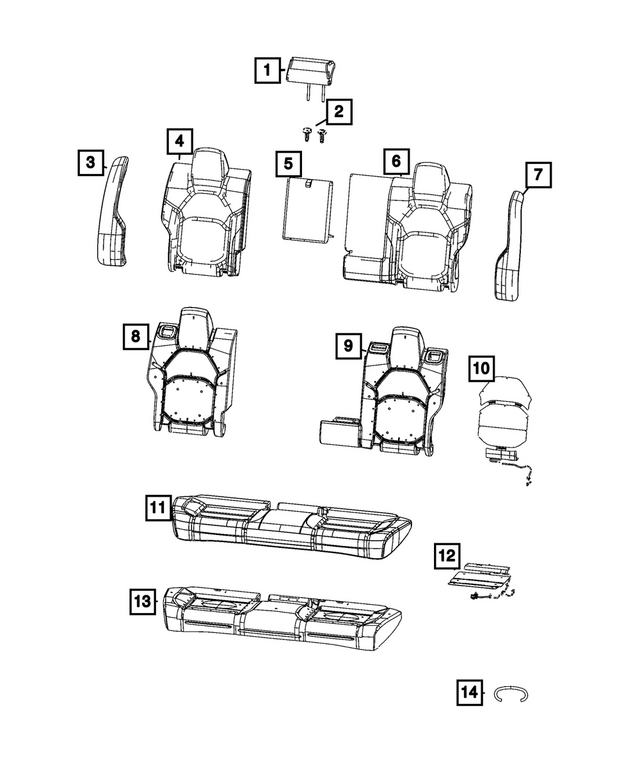 7JW272X7AA - Interior Trim: Second Row Headrest for Mopar Image