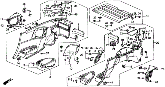 Rear Side Lining for 1991 Honda CRX #0