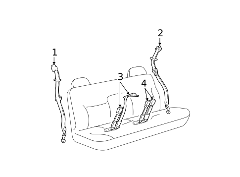 Rear Seat Belts for 1995 Chevrolet K2500 Pickup #0