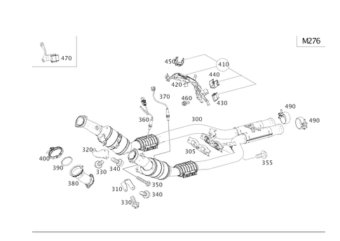 Exhaust System Used on Six-Cylinder Gasoline Vehicles for 1997 Mercedes-Benz S600 #0