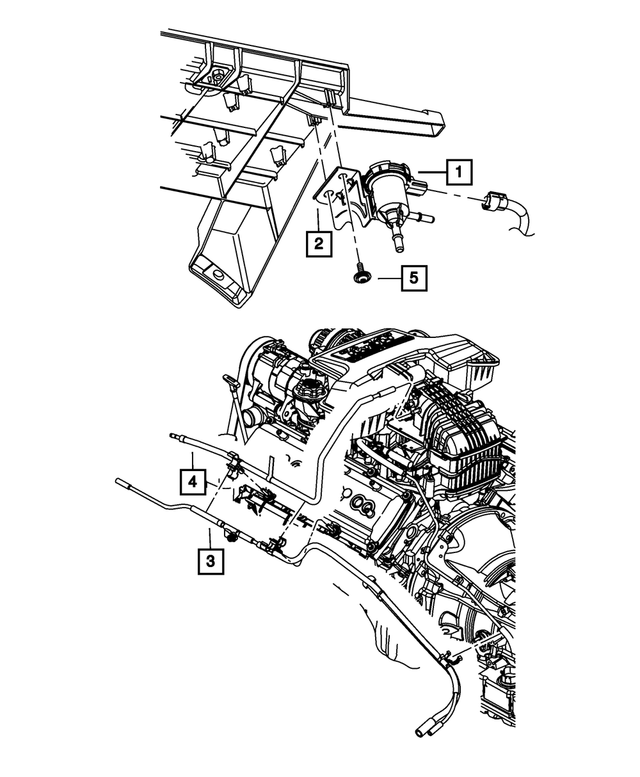 52121114AA - Emission Controls: Proportional Purge Solenoid Bracket for Mopar Image image