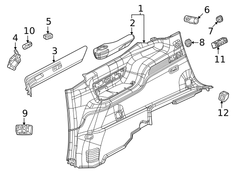 Interior Trim - Quarter Panels for 2022 Jeep Grand Wagoneer #1