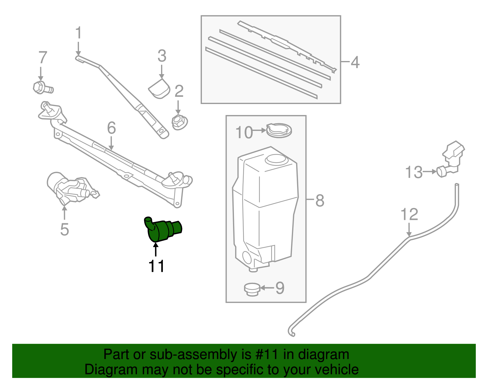 85330-04011 - Windshield Washer Pump 2016-2025 Toyota