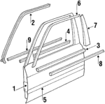 51211888421 - : Belt Molding for BMW: 318i, 318is, 325, 325e, 325es, 325i, 325is, 325iX, M3 Image
