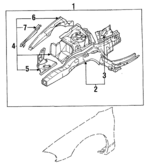 MB959285 - Body: Side Member for Mitsubishi Image