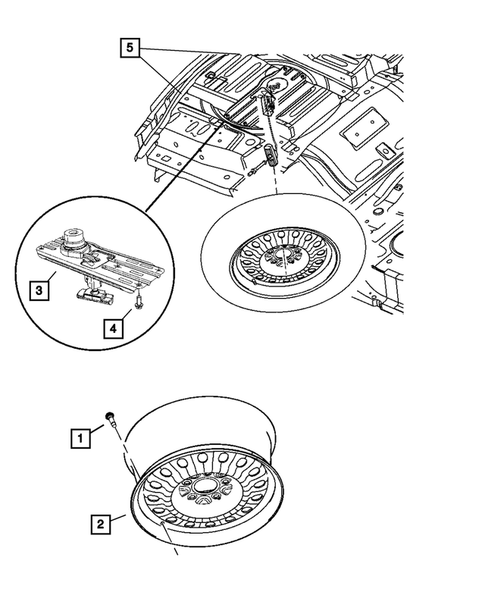 Spare Tire Stowage for 2006 Chrysler Pacifica #0