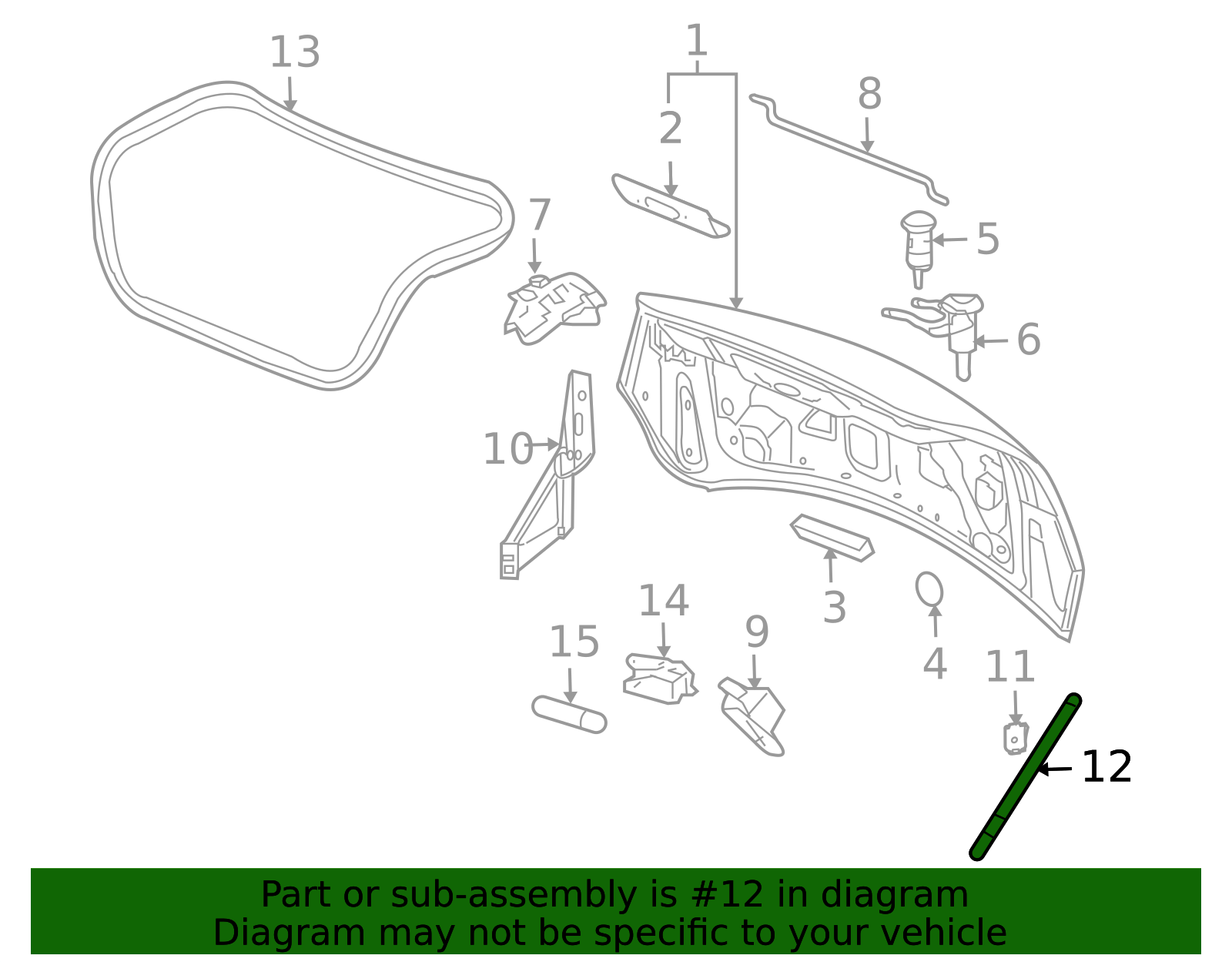 Rear Compartment Lid Strut Assembly 25839156 | OEM Parts Online