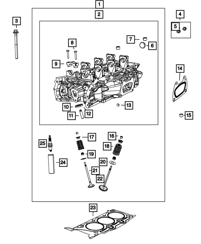 R3620112AA - 3.6L Gas; Engine: Cylinder Head, Right Side, Remanufactured for Mopar Image