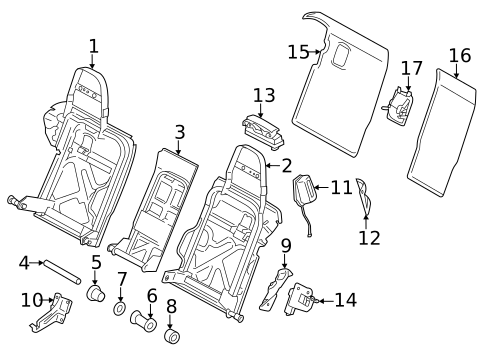 Rear Seat Components for 2016 Porsche Panamera #7