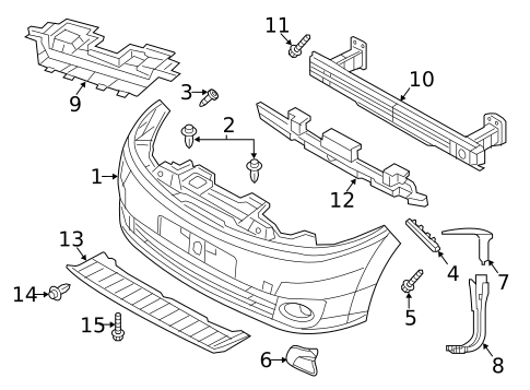 Bumper & Components - Front for 2016 Nissan NV200 #0
