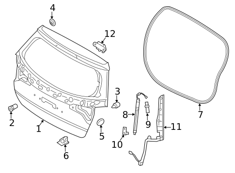 Gate & Hardware for 2014 Kia Sorento #0