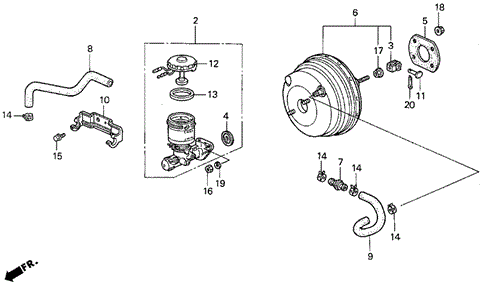 Brake Master Cylinder  - Master Power for 1993 Honda Civic #0