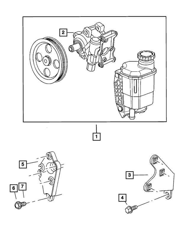 68034326AB - Steering: Power Steering Pump And Pulley for Mopar Image image