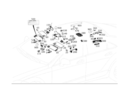 Sun Visor, Interior Mirror, Grab Handle for 2017 Mercedes-Benz S550e #0