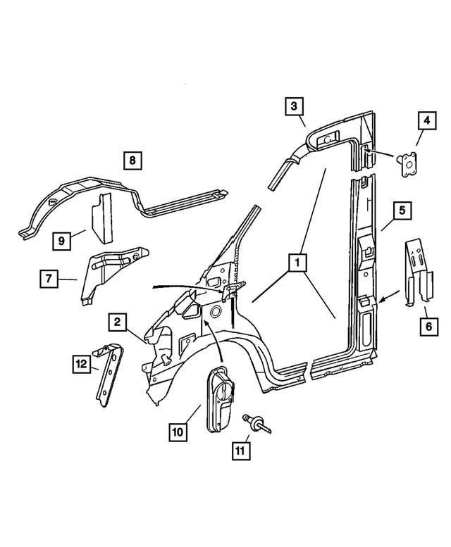 5104195AA - Body Sheet Metal Except Doors: Instrument Panel Bracket for Mopar Image