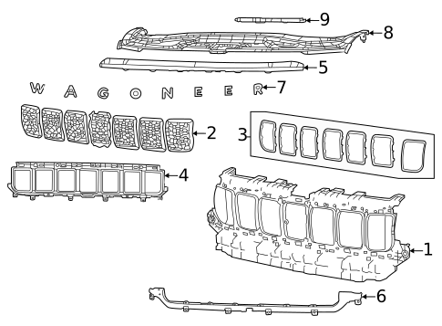 Grille & Components for 2023 Jeep Grand Wagoneer L #0