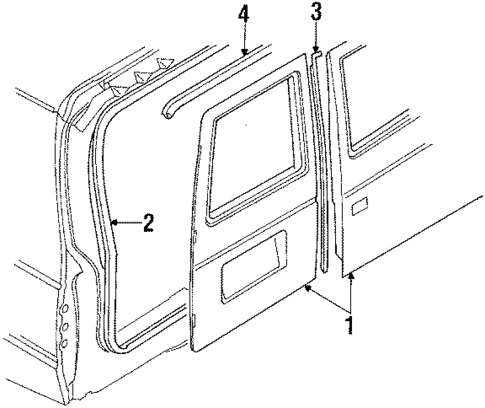 Door & Components for 1987 Dodge Caravan #0