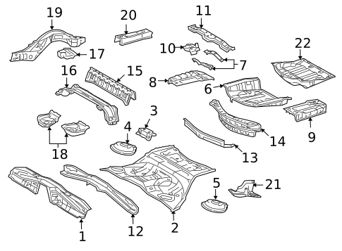 Rear Floor & Rails for 2009 Lexus GS450h #0