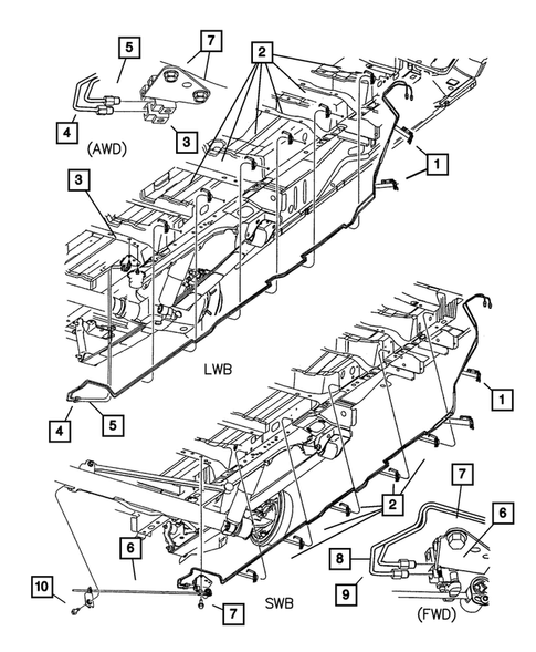 Brake Lines and Hoses for 2001 Dodge Caravan #2
