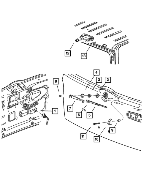 Rear Wiper and Washer System for 2002 Jeep Liberty #0