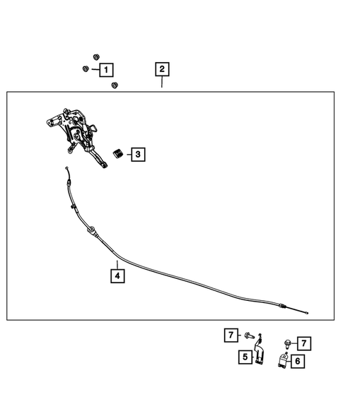 Parking Brake Lever, Cables and Rear Disc Park Brake Assembly for 2015 Dodge Grand Caravan #1