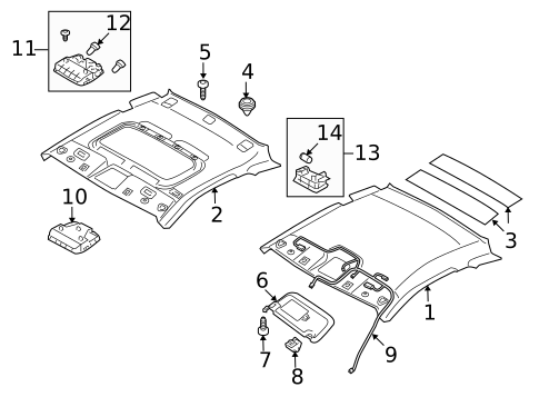Interior Trim - Roof for 2013 Hyundai Genesis Coupe #0