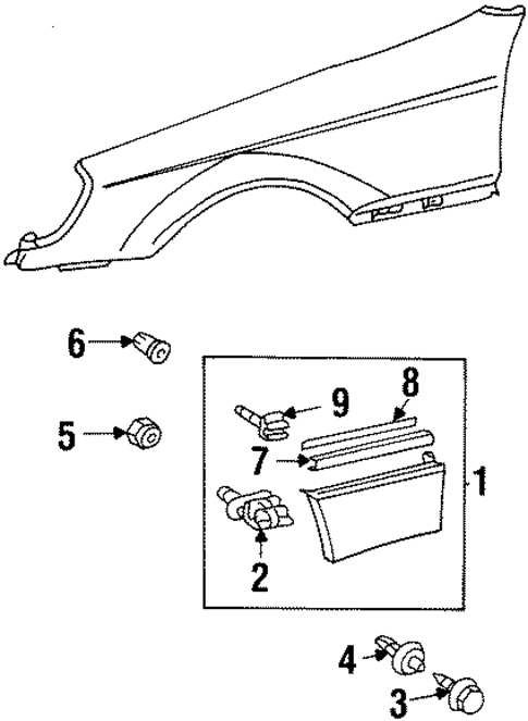 Exterior Trim - Fender for 1993 Mercedes-Benz 600 SEC #0
