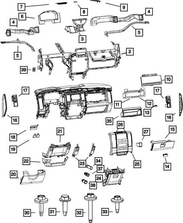 68050665AA - Interior Trim: Demister Duct, Left for Mopar Image image