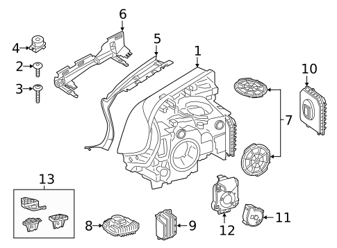 Headlamp Components for 2018 BMW 640i xDrive Gran Turismo #0