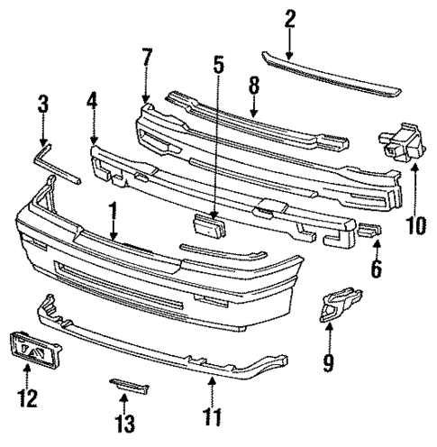 Bumper & Components - Front for 1995 Acura Legend #0
