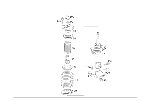 Front Suspension Strut and Suspension Strut Mount for 2013 Mercedes-Benz C250 #0