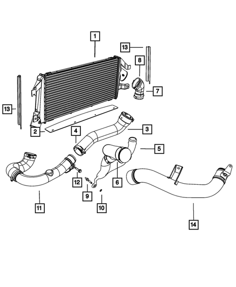 Radiator and Related Parts; Charge Air Cooler for 2012 Dodge Caliber #2