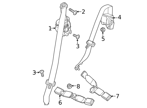 Rear Seat Belts for 2019 GMC Terrain #0