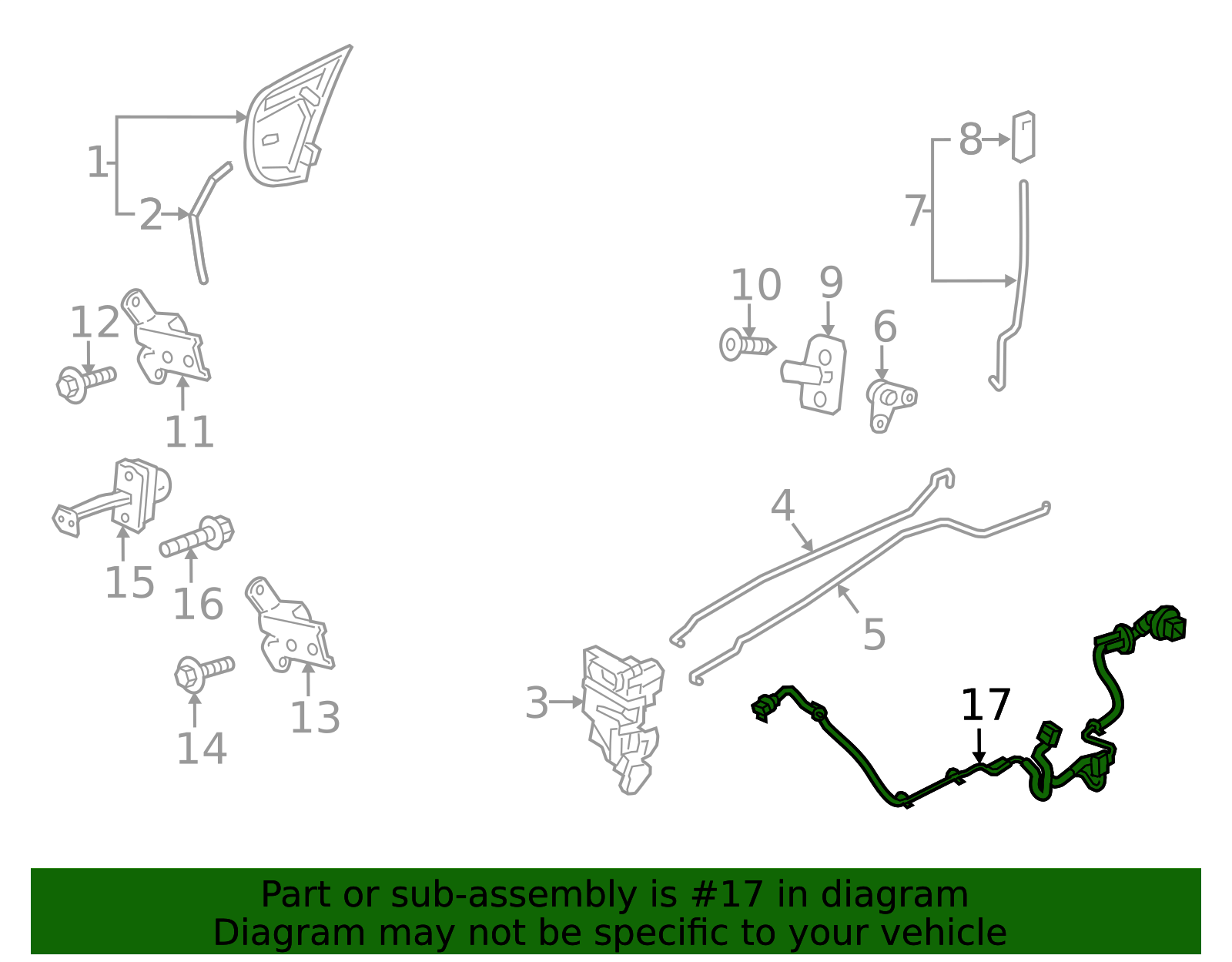 2021-2022 Chevrolet Spark Rear Passenger Side Door Wiring Harness