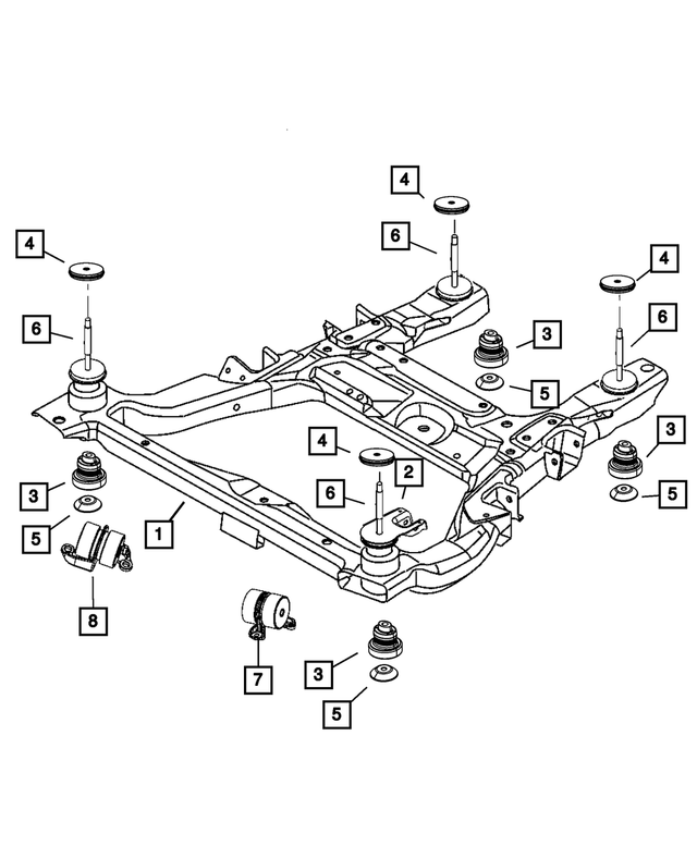 4743166AH - Frames and Bumpers: Front Suspension Cradle for Mopar Image