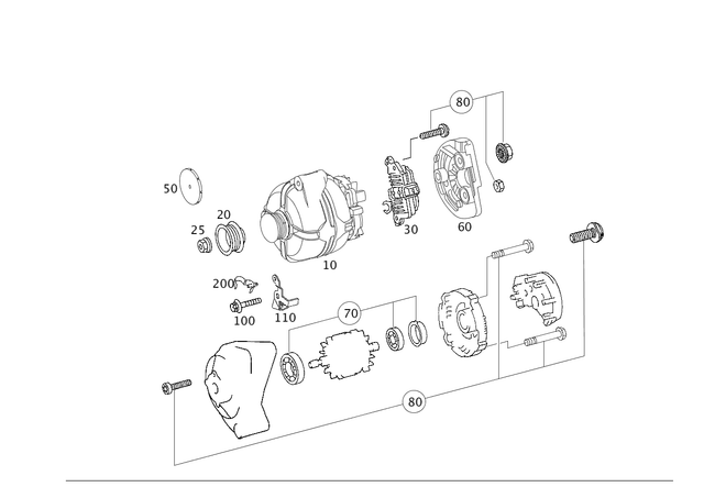 131545602 - Electrical Equipment and Instruments: Alternator for Mercedes-Benz: 300S, C300, CL550, CLK550, CLS550, E550, G550, GL550, R350, SL550 Image image