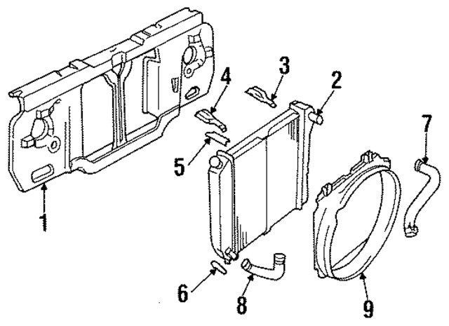 E9TZ8146C - Cooling System: Shroud for Ford: Bronco II, Ranger Image