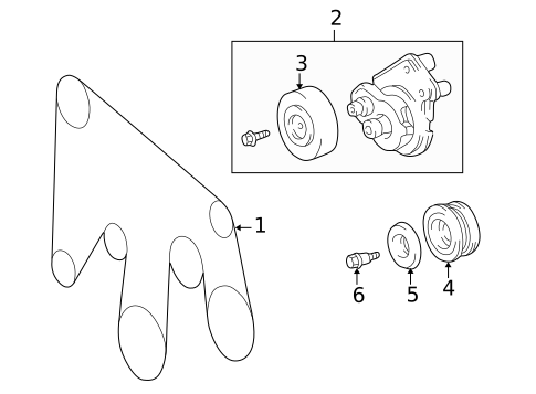 Belts & Pulleys for 2000 Toyota Land Cruiser #0