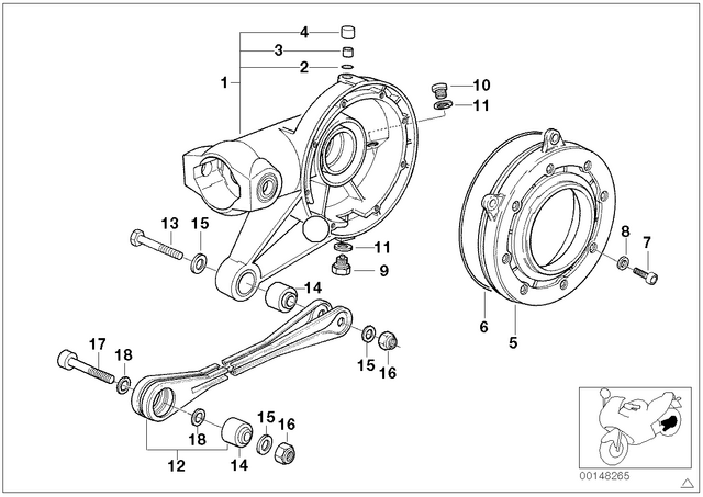 33111454606 - Rear Axle, Rear-Wheel Drive, Suspension: O-Ring -  for BMW-Motorrad Image