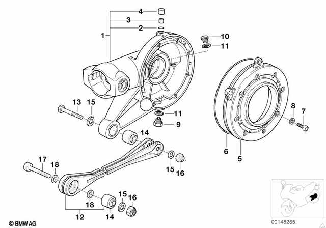 33111454606 - Rear Axle, Rear-Wheel Drive, Suspension: O-Ring -  for BMW-Motorrad Image