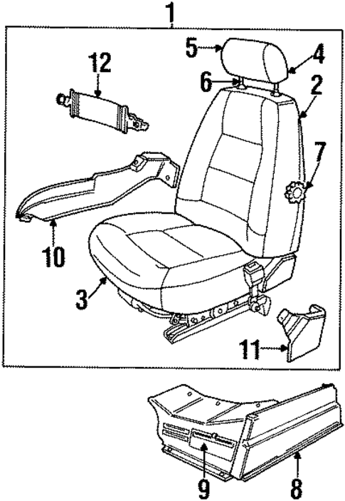 Front Seat Components for 1998 Land Rover Discovery #0