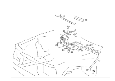 Front Panel Attachment Parts, Battery Frame for 1993 Mercedes-Benz 400E #1