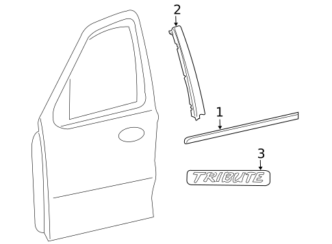 Exterior Trim - Front Door for 2009 Mazda Tribute #0