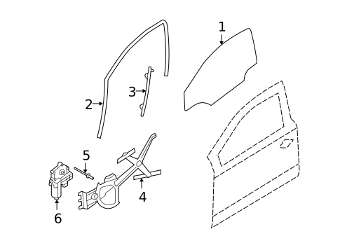 Glass - Front Door for 2008 Saturn Astra #1
